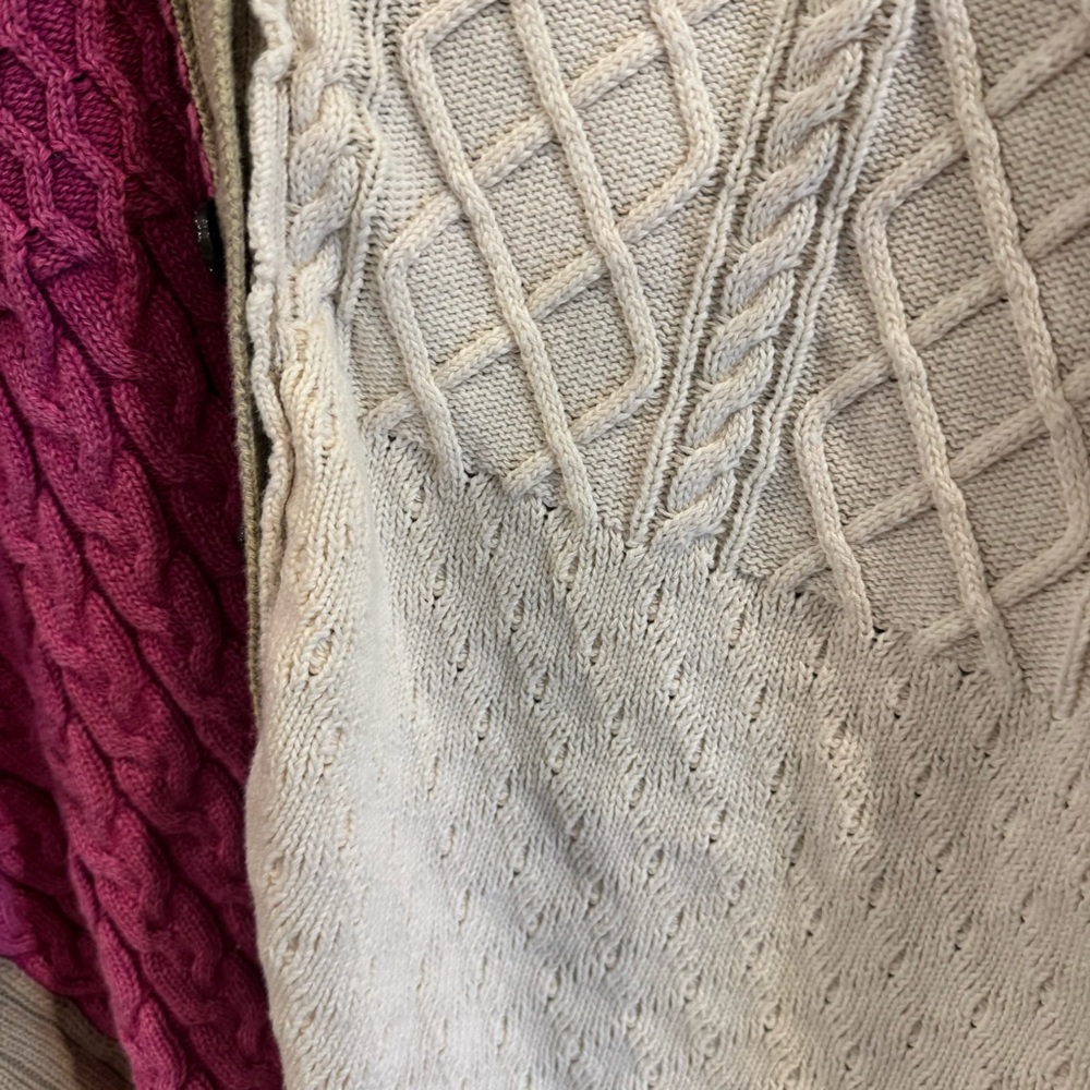 Pol Patchwork Colorblock Cable Knit Cardigan Smal… - image 4